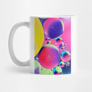 Colorful close up of oil drops in water Mug